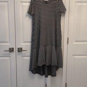 Zara short sleeve hi low ruffle hemmed dress